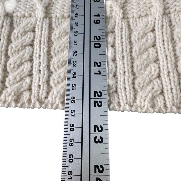 Standun Wrap Cardigan Sweater Women’s Medium Cream Ivory Ireland Merino Wool - Picture 10 of 10